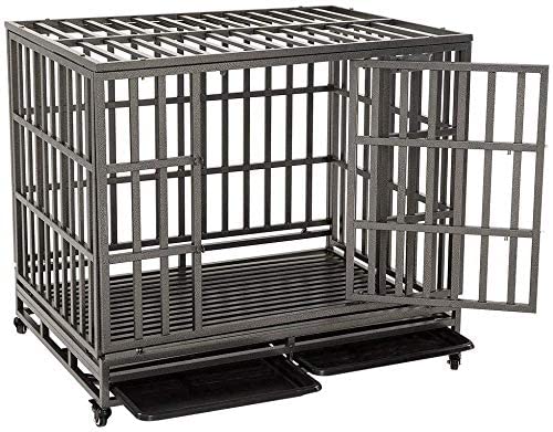 KELIXU Heavy Duty Dog Crate Large Dog cage Dog Kennels and Crates for Large Dogs Indoor Outdoor,Upgrated