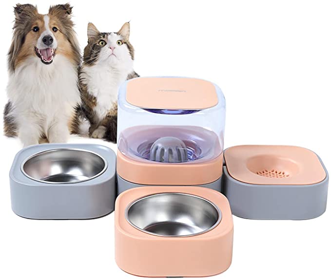 KIMPETS Cat Food and Water Bowl Set, 3-in-1 Detachable Cat Dog Bowl