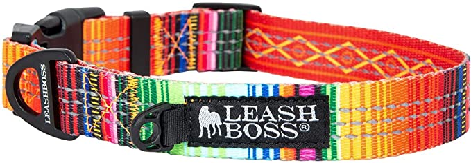 Leashboss Patterned Reflective Dog Collar, Pattern Collection