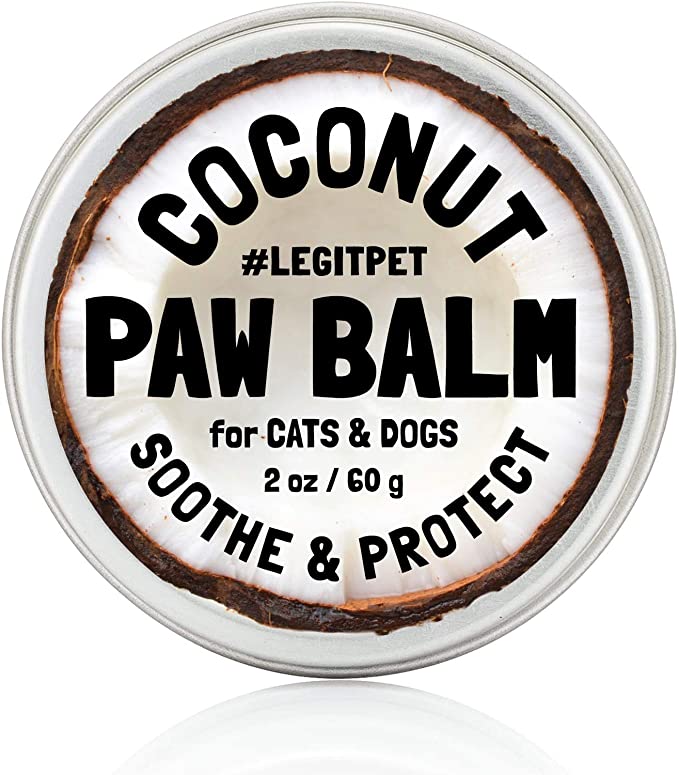LEGITPET Dog Paw Balm Wax Soother & Moisturizer Cream with Natural Food-Grade Coconut Oil, Organic Shea Butter & Beeswax - 2 oz - Healing Protector for Cracked Dog Paws, Snout & Elbows