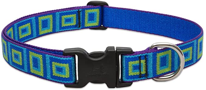 Lupine 1 Inch Sea Glass Adjustable Dog Collar for Medium and Large Dogs - 10 x 1.25 x 1 inches