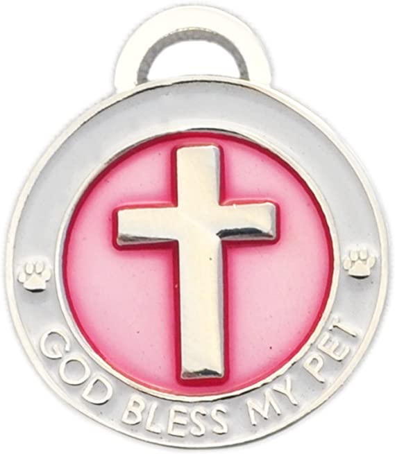 Luxepets Pet Collar Charm, Cross, Small, Pink