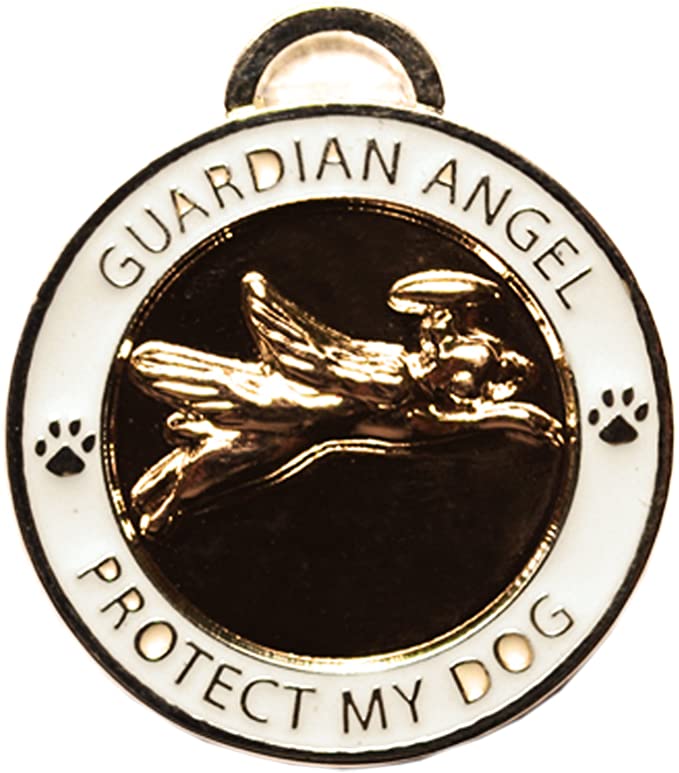 Luxepets Pet Collar Charm, Guardian Angel Dog, Gold