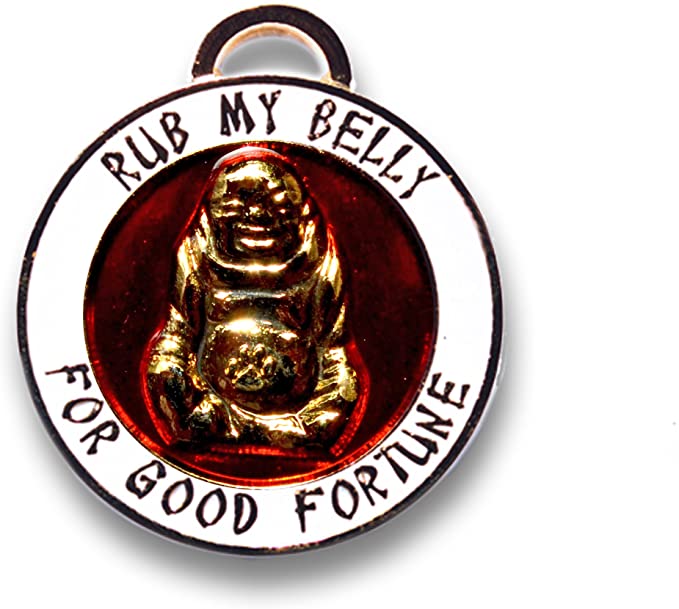 Luxepets Pet Collar Charm, Lucky Buddha, Gold