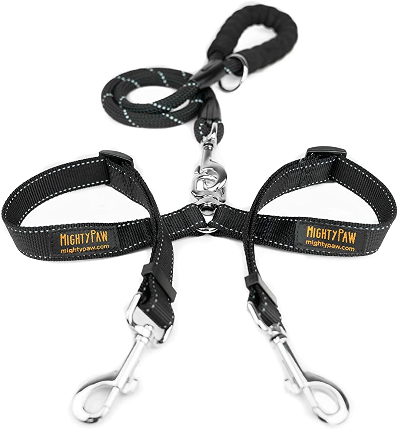 Mighty Paw Double Dog Leash | Dual Two Pet Lead with Comfort Grip, and Weatherproof Climbers Rope Handle
