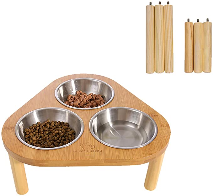 Miss Meow Raised Cat Bowls with Stand Feeder