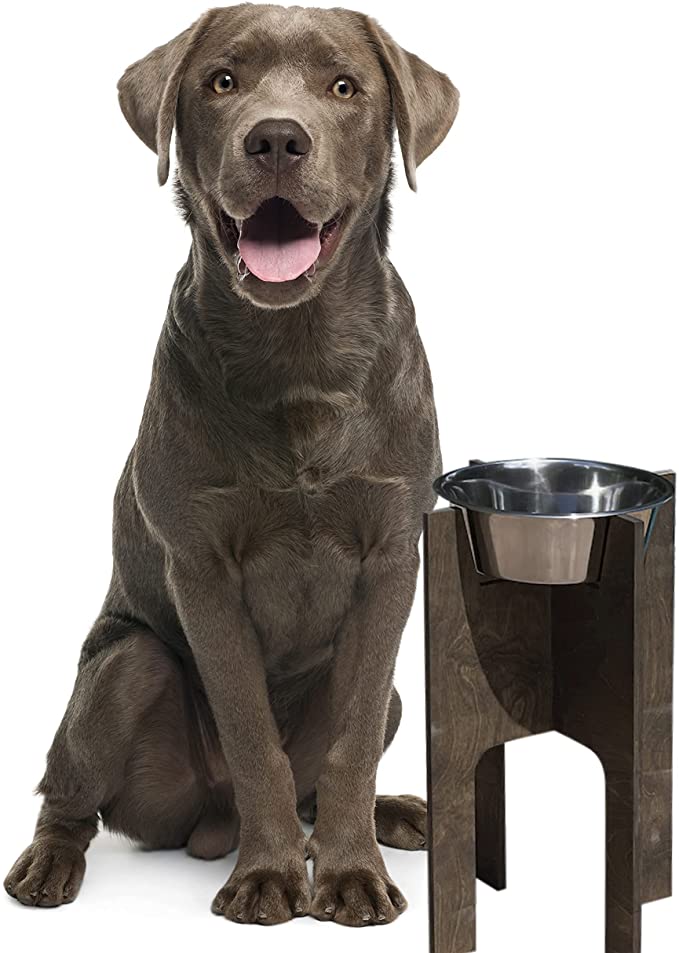 My Butler Bowl Slim N Sleek Single Dog Bowl Feeder Food and Water Stand Sizes 8", 12", 16" and 20" for Small, Medium, Large and Extra Large Dogs to Improve Health and Reduce Joint Stress