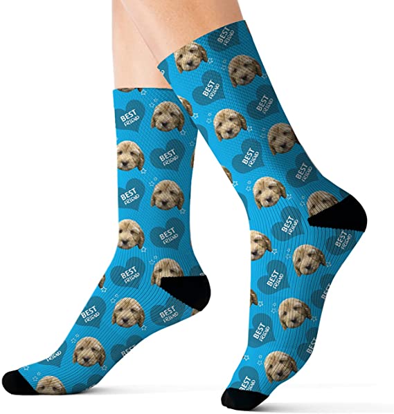 My Pet Selfies Custom Personalized Dog Puppy Socks Gift for Pet Parents " Best Friend Dog