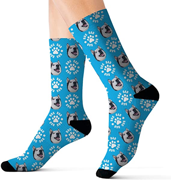 My Pet Selfies Custom Personalized Dog Puppy Socks Gift for Pet Parents " Dog Dad