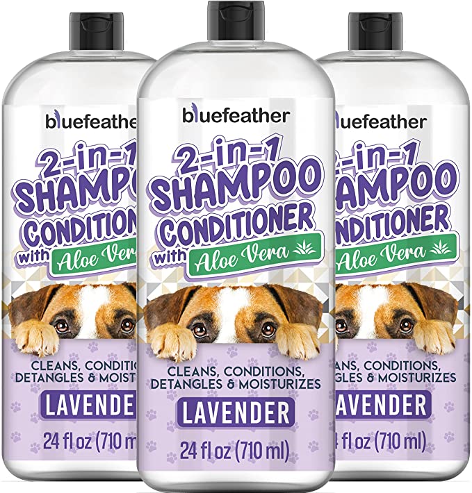 Natural Lavender Oatmeal Dog Shampoo and Conditioner for Dry Itchy Sensitive Skin - bluefeather