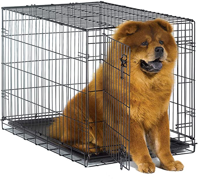 New World Pet Products Folding Metal Dog Crate; Single Door & Double Door Dog Crates - 36.5 x 23.25 x 24.75