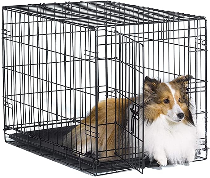New World Pet Products Folding Metal Dog Crate; Single Door & Double Door Dog Crates - 30.5 x 19.25 x 21.5
