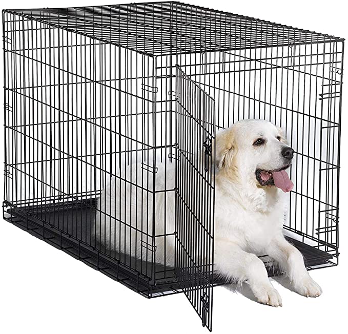 New World Pet Products Folding Metal Dog Crate; Single Door & Double Door Dog Crates - 48.5 x 30.25 x 32 in