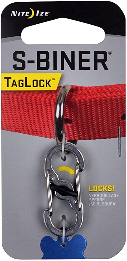 Nite Ize S-Biner TagLock Stainless Steel Locking Biner for Dog Collar (3-Pack)3