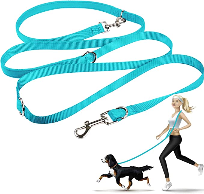 oneisall Hands Free Dog Leash,Multifunctional Dog Training Leads - Blue