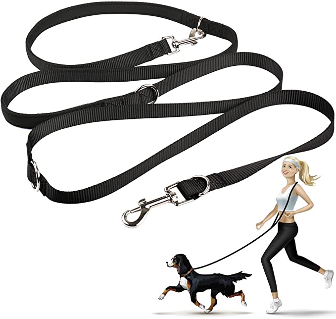 oneisall Hands Free Dog Leash,Multifunctional Dog Training Leads,8ft Nylon Double Leash for Puppy,Small & Large Dogs