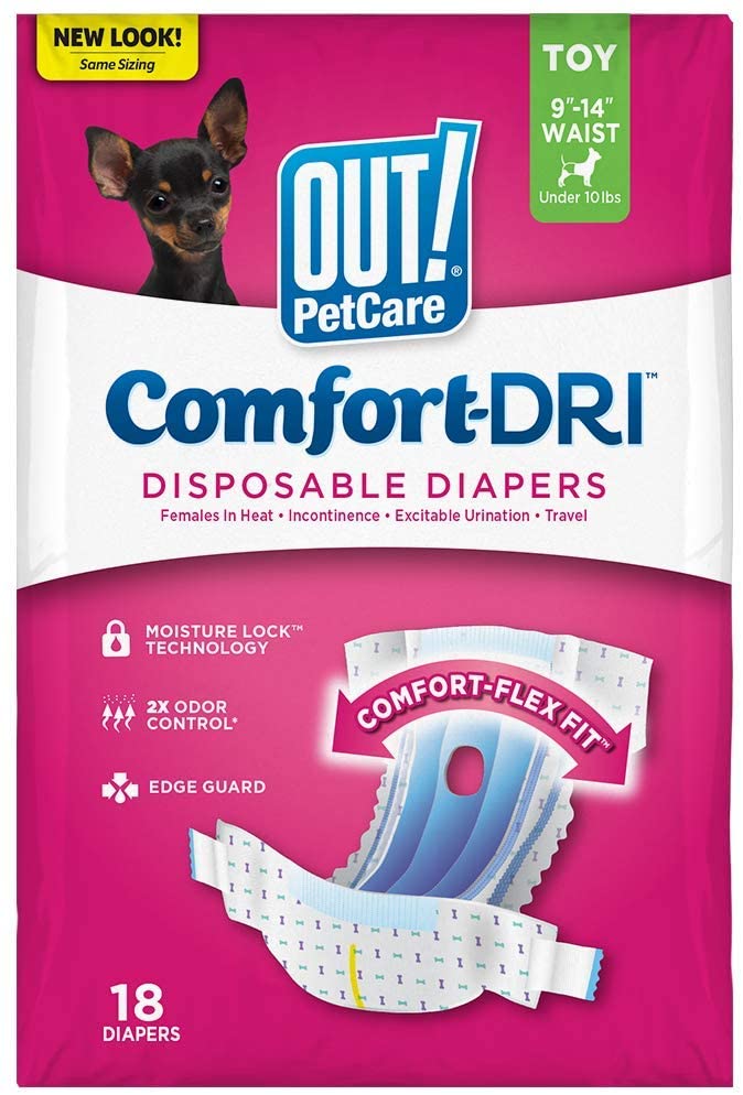 OUT! Dispoable, Absorbent Female Dog Diapers with Leak Proof Fit