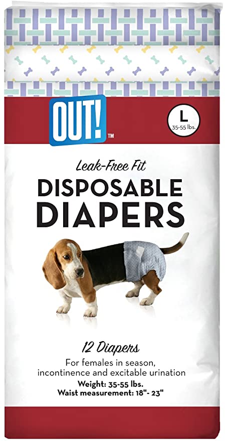 OUT! Disposable Diapers, Large, 12-Count