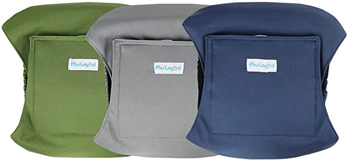 Paw Legend Washable Dog Belly Wrap Diapers for Male Dog (3 Pack) - Medium