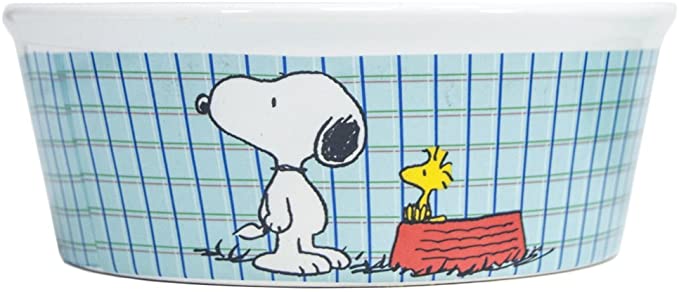 Peanuts Snoopy Dog Cat or Pet Food Bowl or Water Bowl Charlie Brown Licensed Made by Gibson 116685.01 Heavy Stoneware