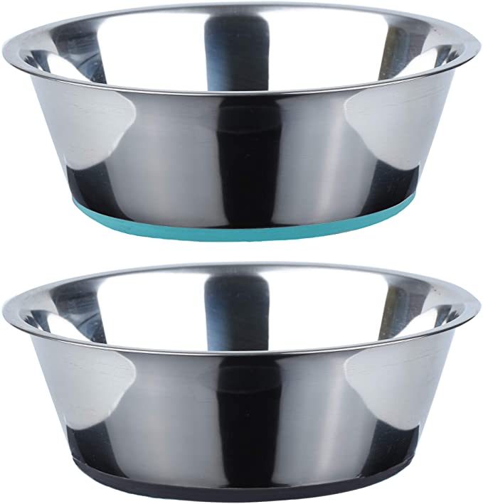 PEGGY11 Deep Stainless Steel Anti-Slip Dog Bowls - Stainless Steel