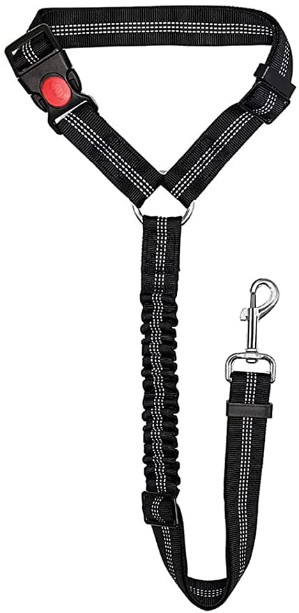 Pet Belt Vehicle Safety Belt Traction Rope Ring Dog Belt Retractable Elastic Reflective Luminous Traction Belt