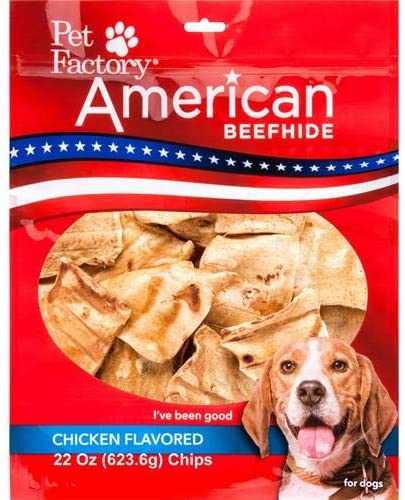Pet Factory 28372 American Beefhide Chicken Flavored Chips For Dogs, 22Oz
