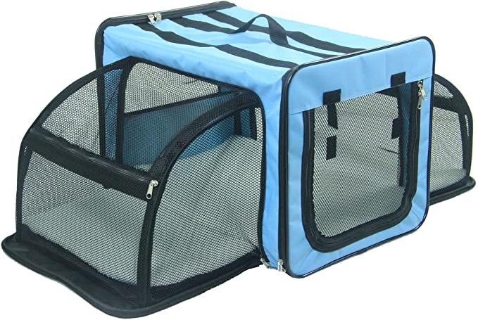 Pet Life H5BLSM Capacious Spacious Travel Pet Dog Crate Carrier, Small, Light Blue