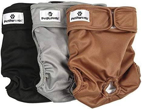 Pet Parents Washable Dog Diapers (3pack) of Durable Doggie Diapers