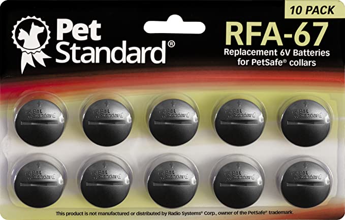 PET STANDARD RFA-67 Replacement Batteries Compatible with PetSafe Dog Collars (Pack of 10)