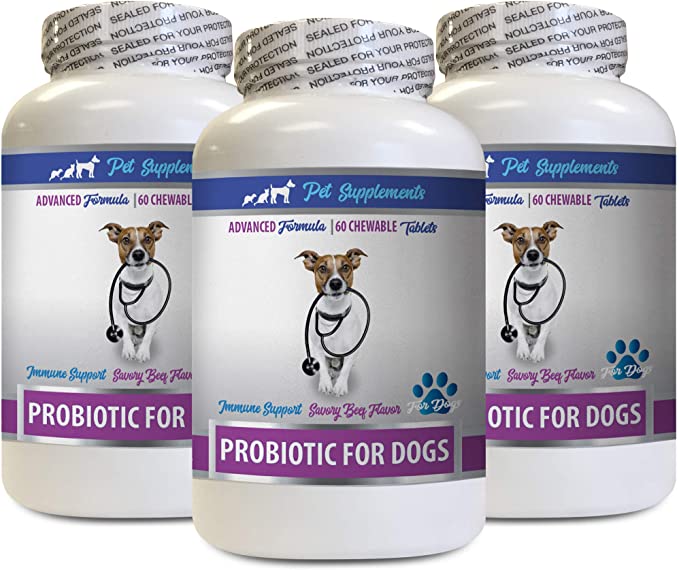 PET SUPPLEMENTS Best Dog Food for Bad Breath - PROBIOTICS for Dogs - Healthy Gut