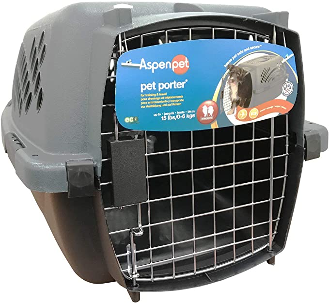 Pet Taxi Traditional Portable Dog Kennel in Gray Size: Medium (11.84" x 15.2" x 23")