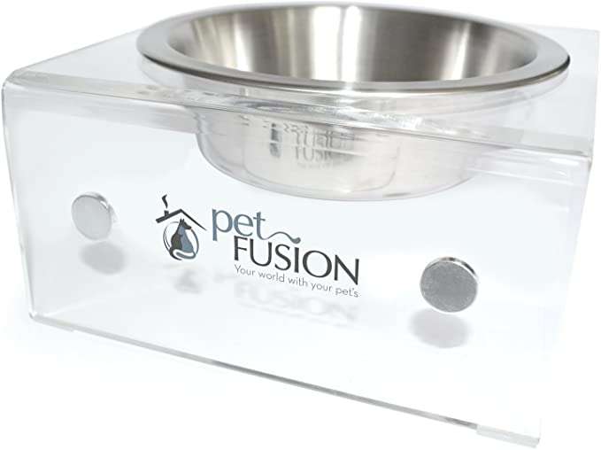 PetFusion Elevated Dog Bowls, Cat Bowls | Innovative Raised Pet Feeder with Embedded Magnets - 0.6 Pounds