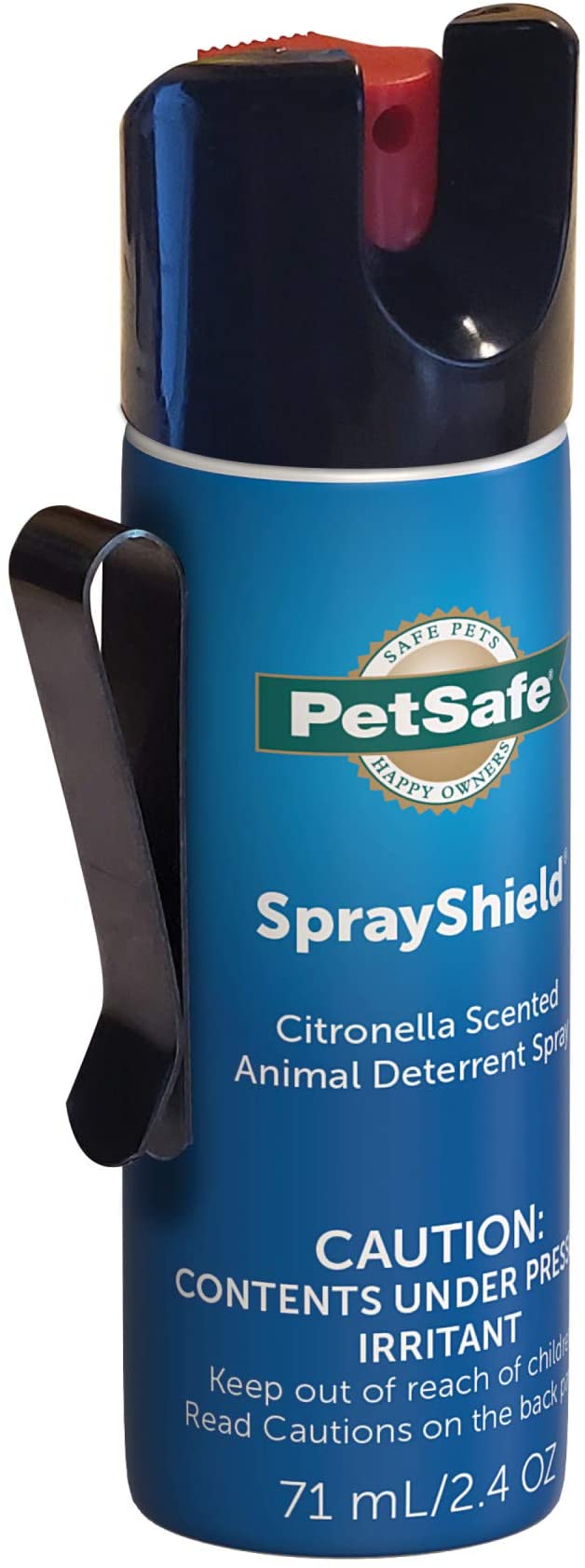 PetSafe SprayShield Animal Deterrent with Clip - Citronella Dog Repellent Spray " Ranges up to 10 ft - 2.4 oz / 71 mL - Protect Yourself and Your Pets