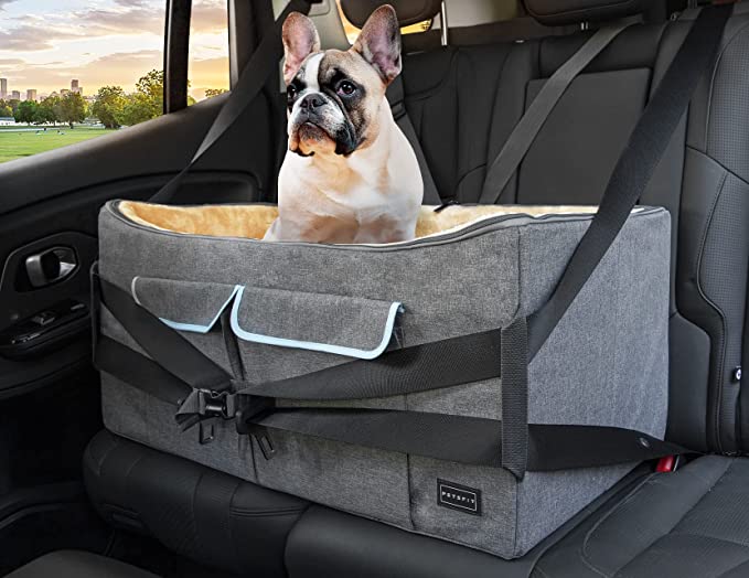 Petsfit Dog Car Seat, Pet Travel Car Booster Seat with Safety Belt - Plush