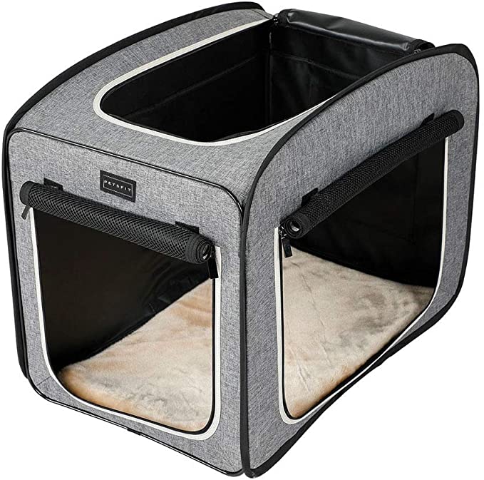 Petsfit Portable Pop Up Pet Cage,Dog Kennel,Cat Play Cube - Light Gray