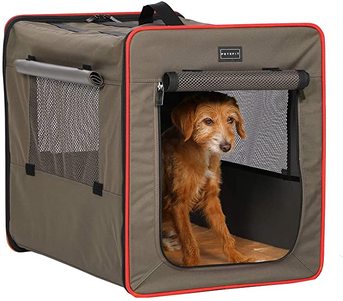 Petsfit Sturdy Wire Frame Soft Pet Crate, Collapsible for Travel - 24 x 18 x 21 inches