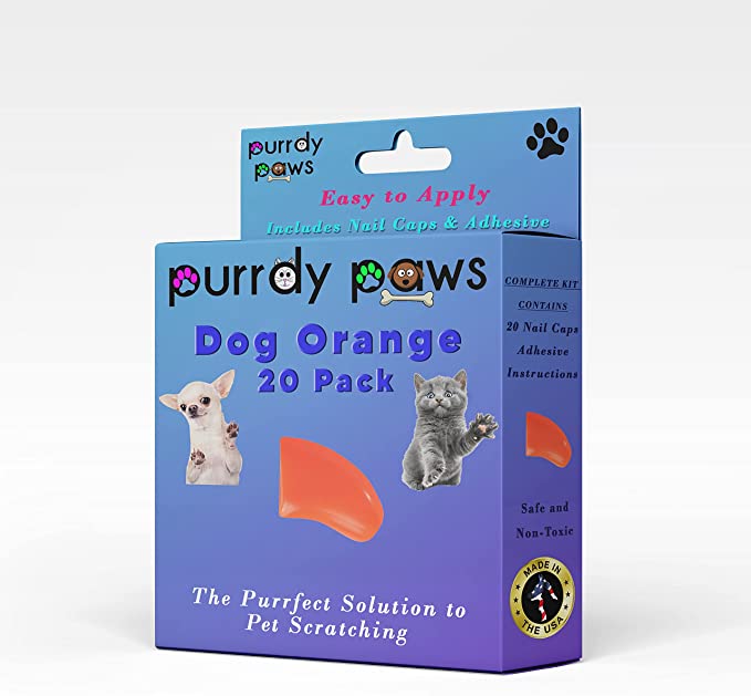 Purrdy Paws Soft Nail Caps for Dog Claws Orange