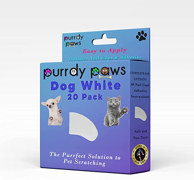 Purrdy Paws Soft Nail Caps for Dog Claws White