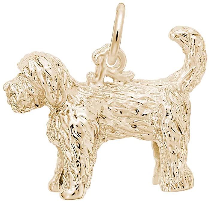 Rembrandt Labradoodle Dog Charm, 10K Yellow Gold
