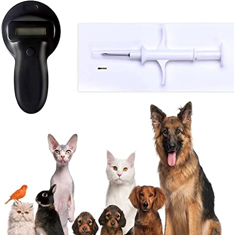 RexID 20Pack 1.25mm 7mm Pet Microchip and Pet Microchip Scanner Supporting 10 Digit Chips and 15 Digit Chips