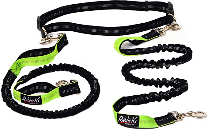 Riddick's Hands Free One & Two Dog Leashes for Running, Walking, Hiking, Training
