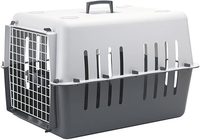 SAVIC Zephos 2 Pet Carrier for Cats and Small Dogs, with Metal Doors, White/Cold Gray