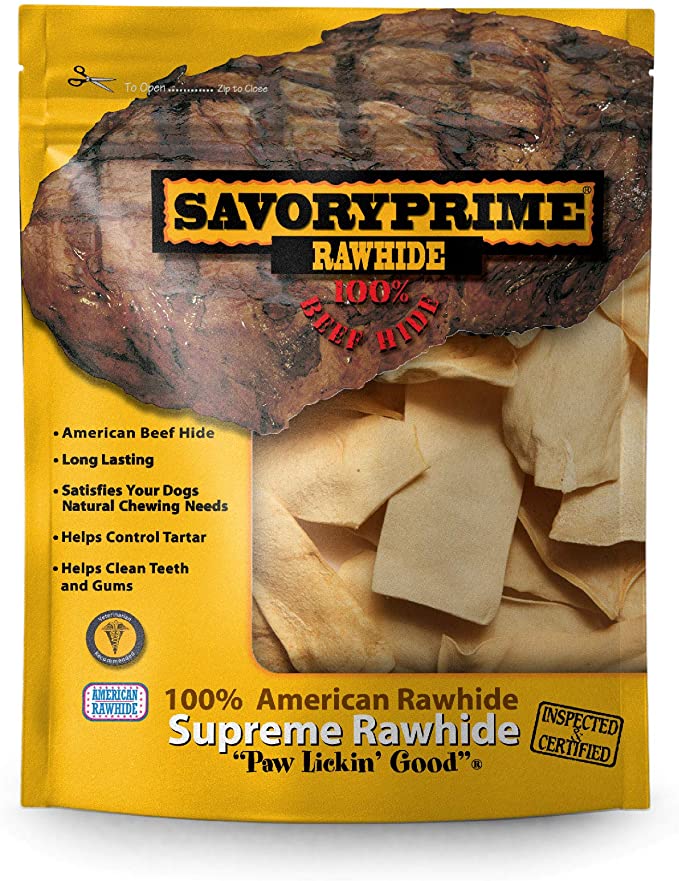 Savory Prime Rawhide Chips, 1 Pound - Chicken