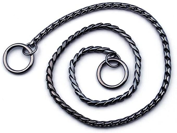 SGODA Dog Chain Collar Choke Pet Training Snake Collar with Heavy Links