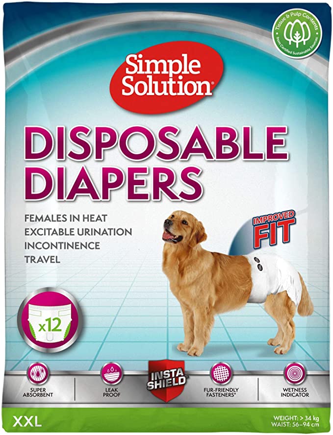 Simple Solution Disposable Dog Diapers for Female Dogs