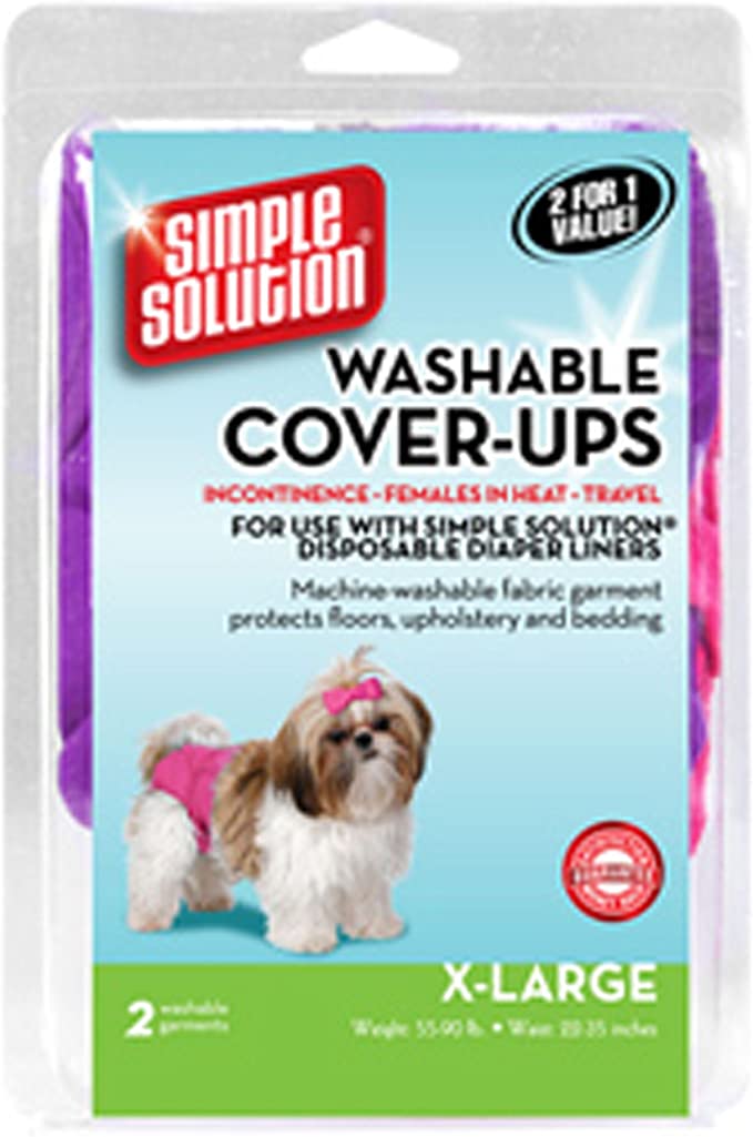 Simple Solution Washable Diaper Cover-Ups, X-Large, "Colors May Vary", Pink/Purple or Blue/Black, 2 Pack