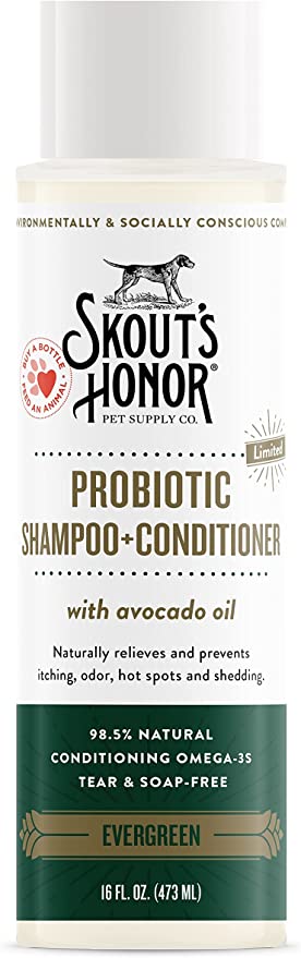 Skout's Honor Probiotic Pet Shampoo + Conditioner - 16 oz - Evergreen - for a Healthier Skin and Coat