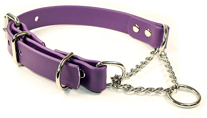 sleepy pup Adjustable Waterproof Martingale Half-Check Stainless Steel Chain Training Dog Collar