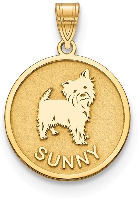 Solid 10k Yellow Gold Personalized Dog Charm Pendant